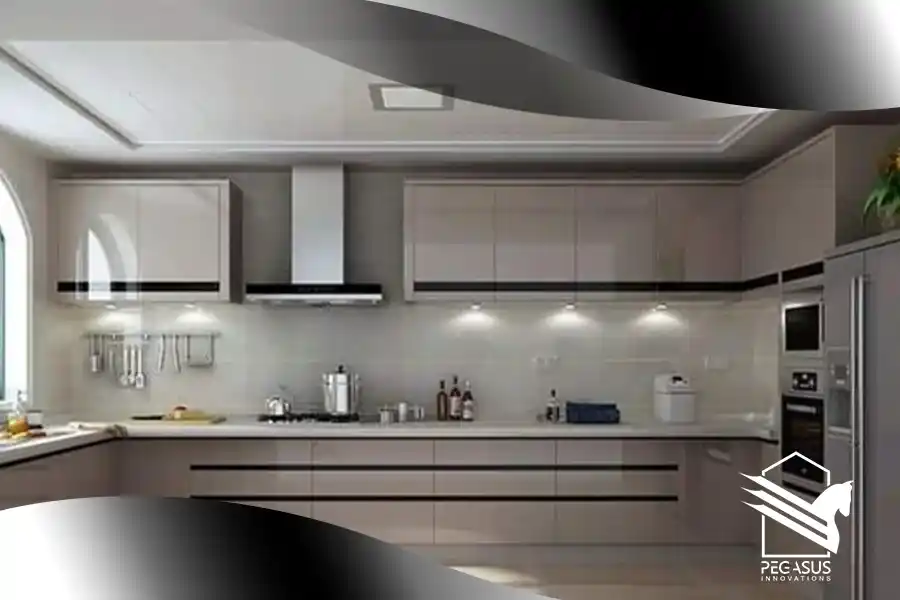 شكل مطبخ بولي لاك رمادي اللون