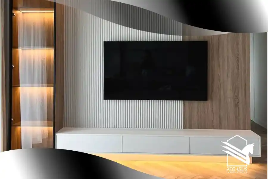 احدث اشكال مكتبات تليفزيون خشب مودرن