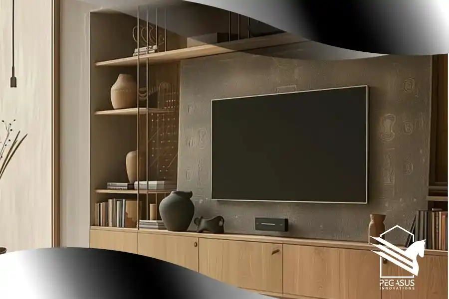 افضل اشكال مكتبات تليفزيون خشب مودرن