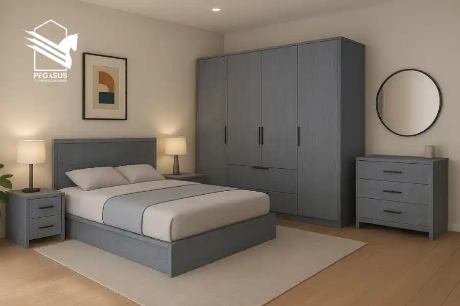 غرف النوم hpl الرمادي بدرجاته