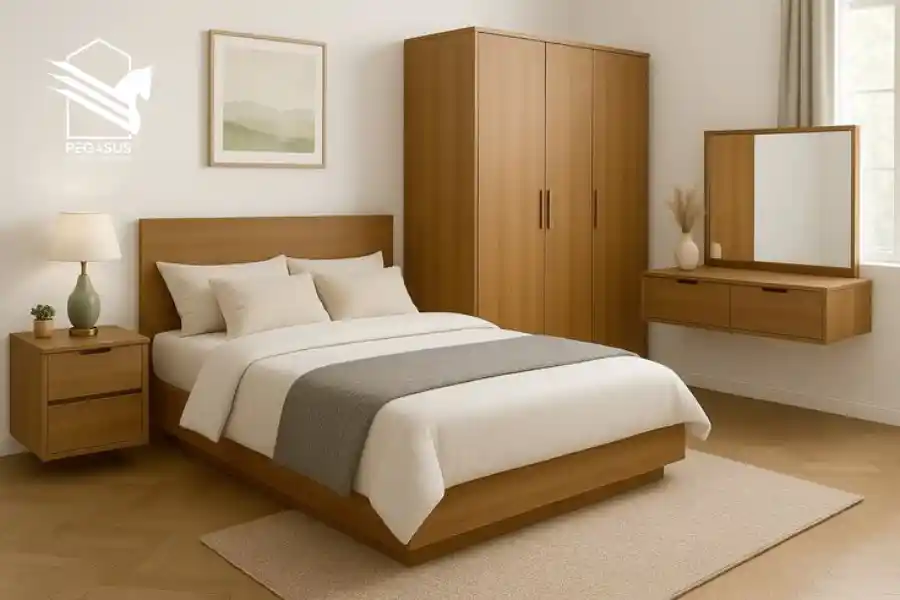 غرف النوم hpl خشبي طبيعي