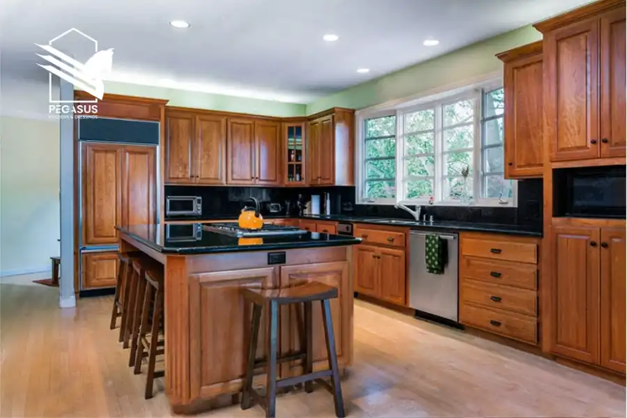 مطبخ hpl خشبي