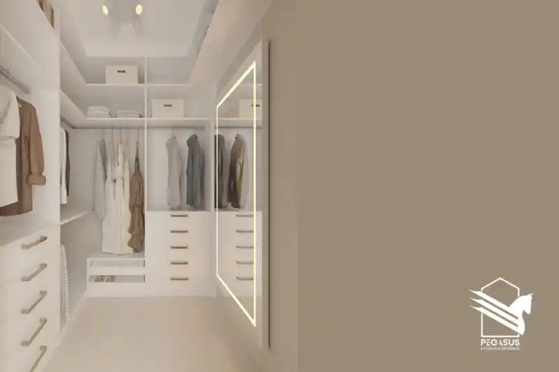 دريسنج روم التصميم الخطي ملائم للغرف الصغيرة