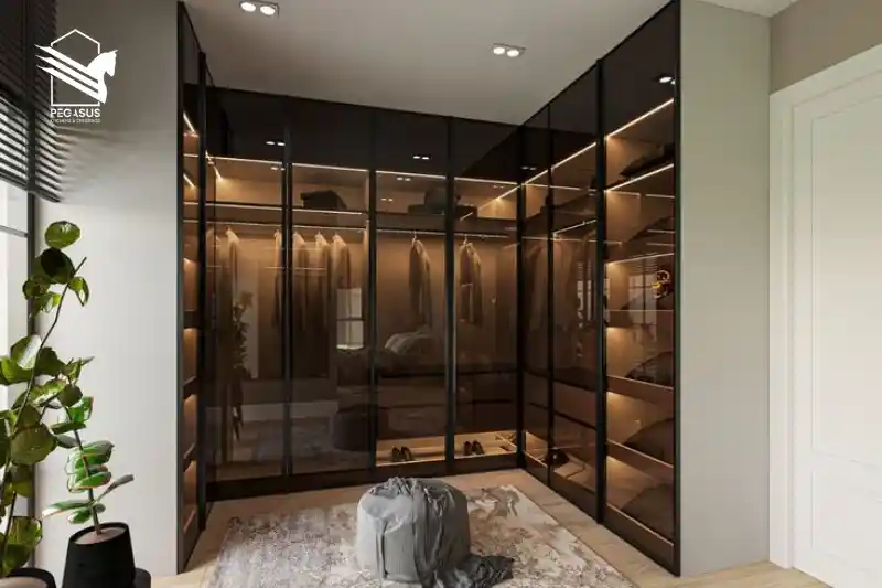 دريسنج روم التصميم المحاط بثلاثة جدران