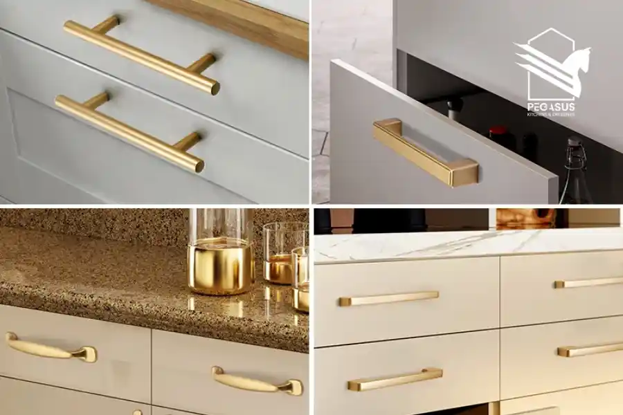 مقابض ابواب المطبخ الذهبي