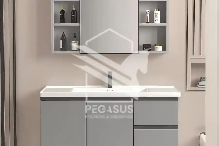 وحدة حوض مع تخزين جانبي