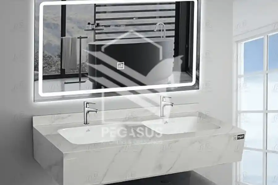 وحدة حوض مع مرايا مدمجة